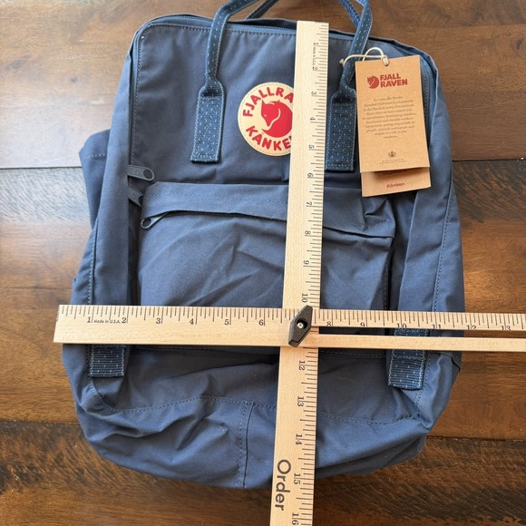 Fjallraven Kanken Backpack Royal Blue Pinstripe 14" Soft Case Adjustable Straps - Picture 5 of 9